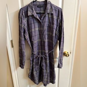 Abercrombie - gently used - Sz XL - blue plaid shirt dress